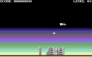 Lunar Blitz (Commodore 64) screenshot: Getting lower