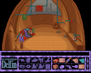 Eksperyment Delfin (Amiga) screenshot: Grin's flat
