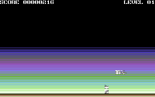 Lunar Blitz (Commodore 64) screenshot: Last building left