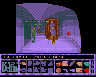 Eksperyment Delfin (Amiga) screenshot: Arrested