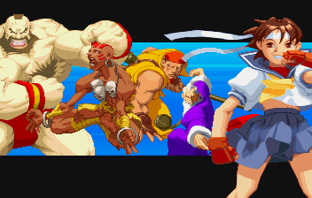 Street Fighter Collection (SEGA Saturn) screenshot: Street Fighter 2 Alpha Gold intro shot