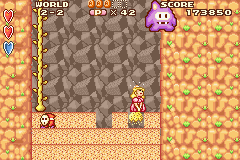 Super Mario Advance (Game Boy Advance) screenshot: Game bug: put enemies inside walls... ;-D
