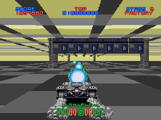 Night Striker (SEGA Saturn) screenshot: In the Factory level, it's looks all relatively bland