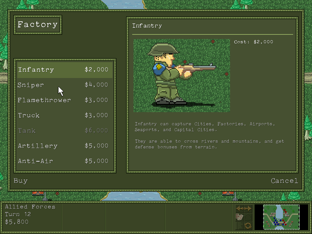 Brass Hats (Windows) screenshot: Infantry