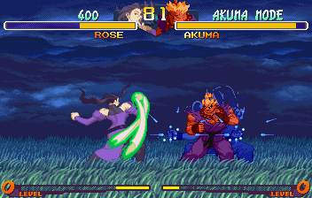 Street Fighter Collection (SEGA Saturn) screenshot: SF2 Alpha Gold: Rose in the actual fight