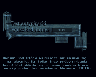 Prawo krwi (Amiga) screenshot: Manual protection check