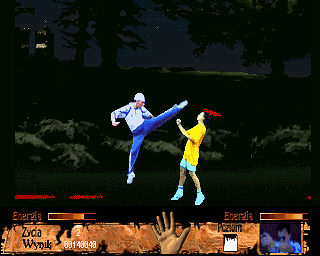 Prawo krwi (Amiga) screenshot: AGA jump kick