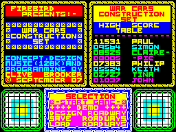 War Cars Construction Set (ZX Spectrum) screenshot: Title Screen