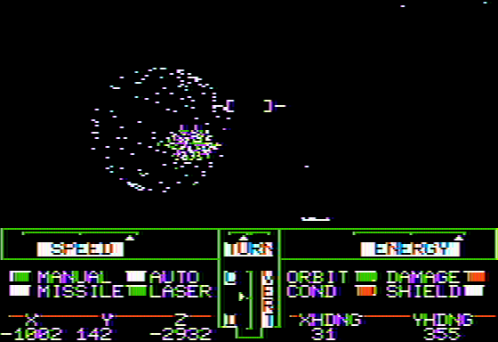 Space Vikings (Apple II) screenshot: Got him!