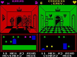 Throne of Fire (ZX Spectrum) screenshot: second player fights