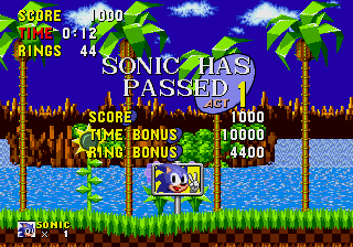 Sonic the Hedgehog (Arcade) screenshot: Well Done!