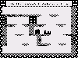 Yoogor (ZX81) screenshot: Dying