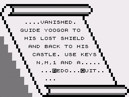 Yoogor (ZX81) screenshot: The story - all of it.