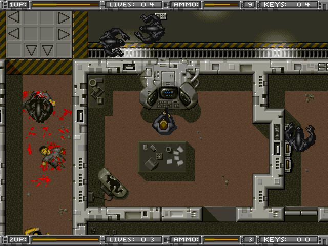 Alien Breed: Tower Assault (DOS) screenshot: The Intex network terminal.