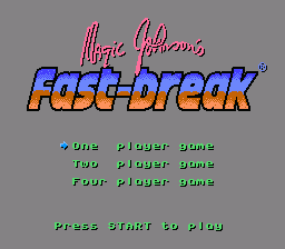 Magic Johnson's Fast Break (NES) screenshot: Main menu