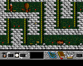 Vicky (Amiga) screenshot: Road is blocked by a big tree