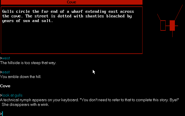The Zork Anthology (Windows) screenshot: Beyond Zork: Exploring the locations at the start of the game