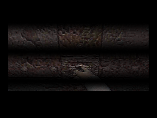 D (Windows) screenshot: A strange scene where Laura wiggles her finger in the keyhole