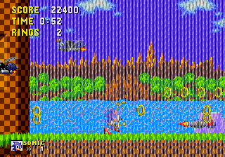 Sonic the Hedgehog (Arcade) screenshot: A bit of rain.