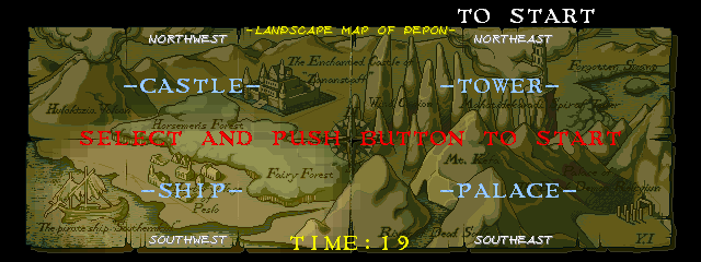 Warrior Blade: Rastan Saga Episode III (Arcade) screenshot: Select road
