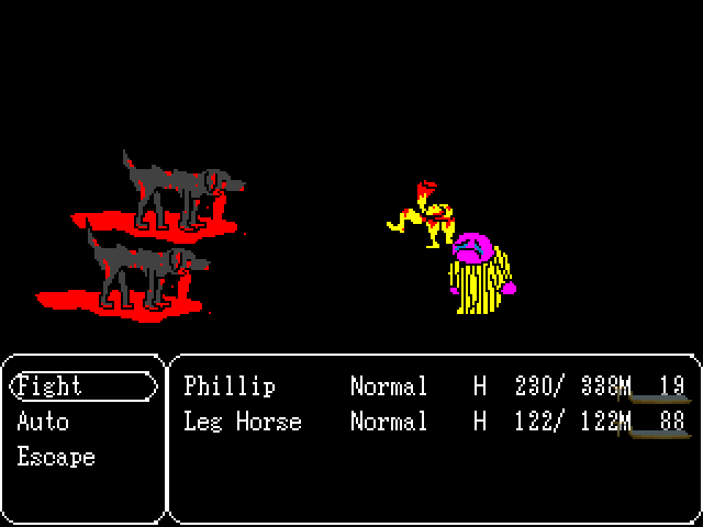 Space Funeral (Windows) screenshot: Fighting Blood Wolves (referred as Blood Dogs)