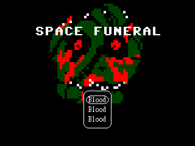 Space Funeral (Windows) screenshot: Main menu screen