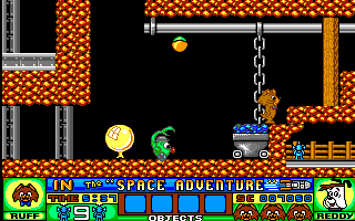 Ruff and Reddy in the Space Adventure (Amiga) screenshot: In level 2