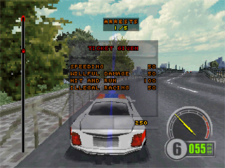Test Drive 6 (PlayStation) screenshot: After busting a racer