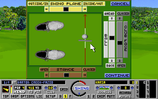 Links: Championship Course - Barton Creek (DOS) screenshot: In game setup