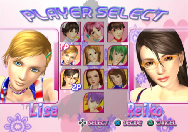 Fighting Angels (PlayStation 2) screenshot: Fighter selection.