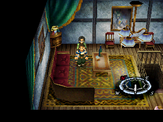 Xenogears (PlayStation) screenshot: Lavishly decorated rooms are not uncommon in this game