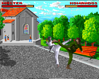 TaeKwonDo Master (Amiga) screenshot: Simultaneous kicks