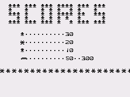 Space Invaders (ZX81) screenshot: Score table