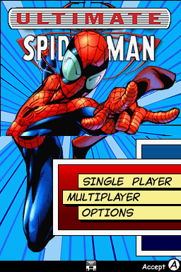 Ultimate Spider-Man (Nintendo DS) screenshot: Title/menu screen.
