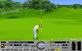 Links: Championship Course - Barton Creek (DOS) screenshot: Putting the ball