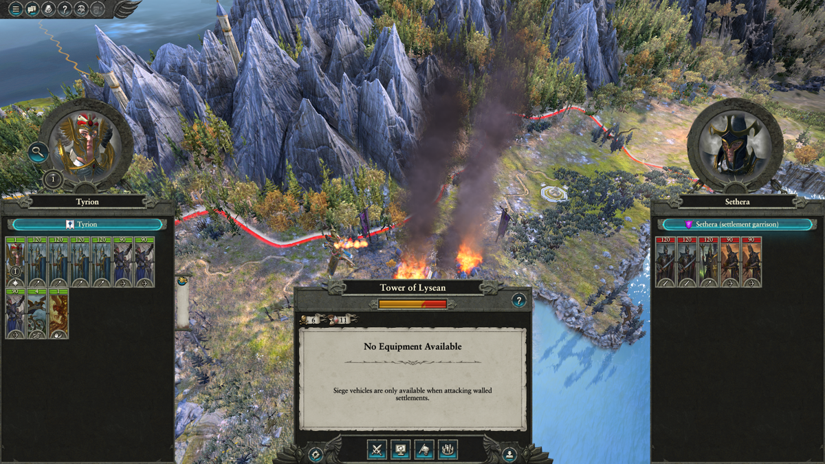 Total War: Warhammer II (Windows) screenshot: Attacking a settlement