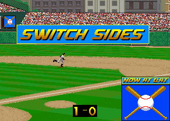 Relief Pitcher (Arcade) screenshot: Switch sides.