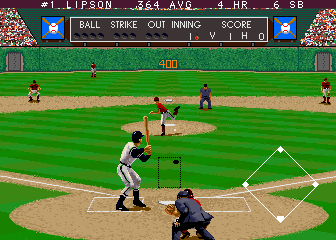 Relief Pitcher (Arcade) screenshot: Here come the ball.