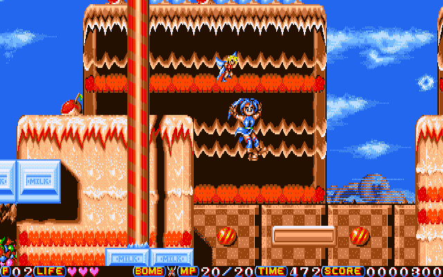 Totsugeki! Mix (PC-98) screenshot: This is a pretty sweet level.