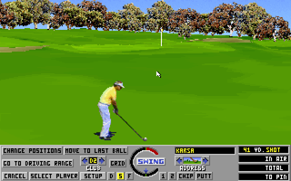 Links: Championship Course - Barton Creek (DOS) screenshot: Putting and chipping practice