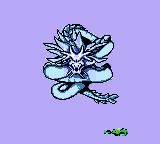 Dragon Dance (Game Boy Color) screenshot: Random encounter with a dragon god