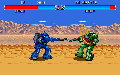 Mobile Suit Gundam (Arcade) screenshot: Got you with his whip