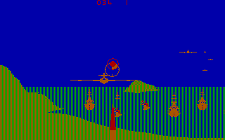 Pearl Harbour (DOS) screenshot: The Japanese step up their attack (CGA w/RGB monitor)