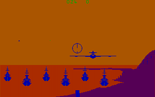 Pearl Harbour (DOS) screenshot: Uh oh... ship down. (CGA w/RGB monitor)