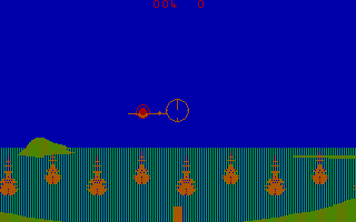 Pearl Harbour (DOS) screenshot: Direct hit! (CGA w/RGB monitor)