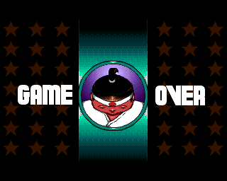 Dojo Dan (Amiga) screenshot: Game Over screen
