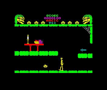 Cauldron II: The Pumpkin Strikes Back (ZX Spectrum) screenshot: Daggers drawn