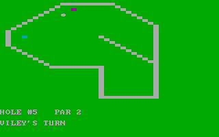 9-Hole Miniature Golf (DOS) screenshot: A gentle tap will do it...