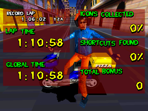 Radikal Bikers (Arcade) screenshot: Finished.