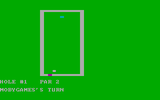 9-Hole Miniature Golf (DOS) screenshot: Taking the first shot...